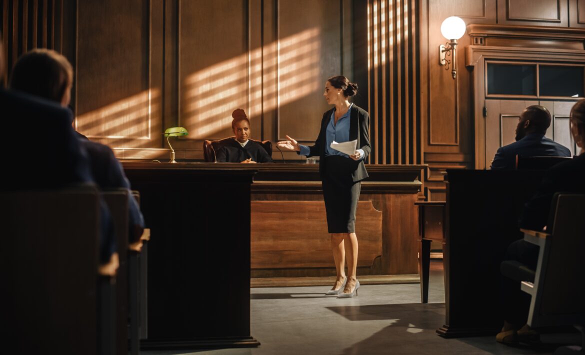 woman attorney in court room