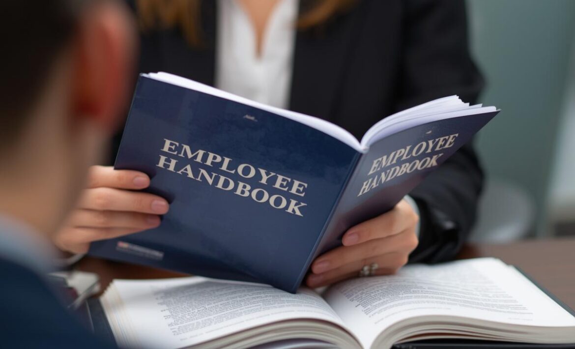 Picture of Woman Holding Employee Handbook